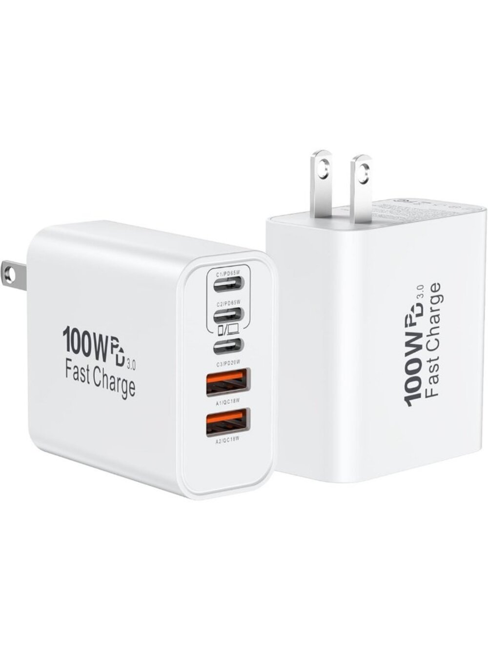 100W USB C Fast Charger Block - Super Quick Wall Plug Adapter for Devices